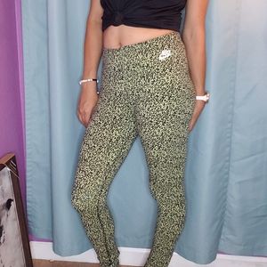 Green Cheetah Print Nike Pants